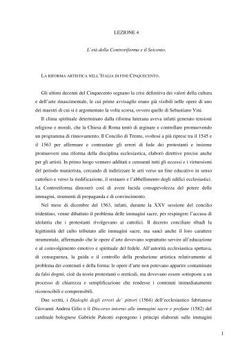 1 LEZIONE 4 L'età della Controriforma e il Seicento ... - Rilievo Urbano