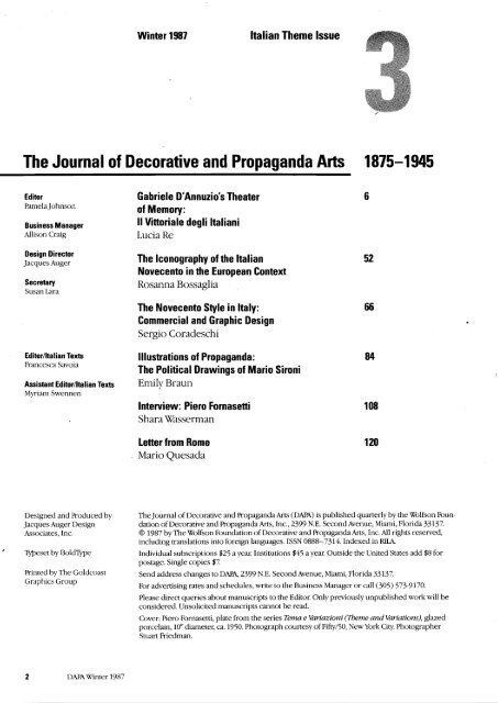 The Journal of Decorative and Propaganda Arts - UCLA Department ...