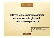 Utilizzo della radiosinoviortesi nelle artropatie giovanili: la nostra ...