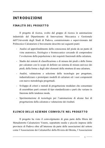 scarica il PDF del Progetto - Distretto Calzaturiero Veneto