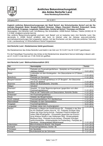 Amtliches Bekanntmachungsblatt Nr. 49 vom 09. Dezember 2011