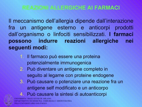 REAZIONI AVVERSE AI FARMACI