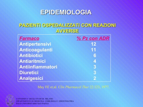 REAZIONI AVVERSE AI FARMACI