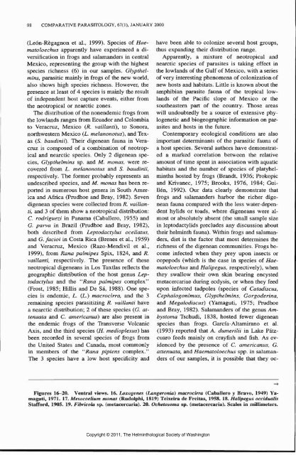 Comparative Parasitology 67(1) 2000 - Peru State College