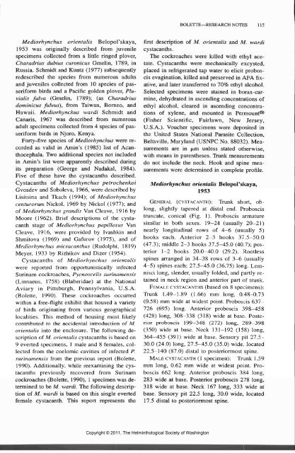 Comparative Parasitology 67(1) 2000 - Peru State College