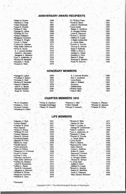 Comparative Parasitology 67(1) 2000 - Peru State College