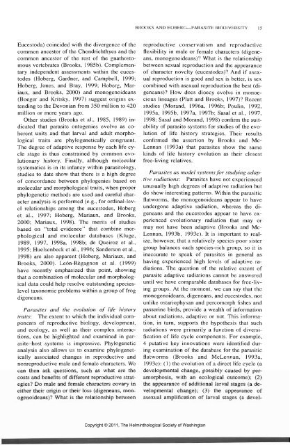 Comparative Parasitology 67(1) 2000 - Peru State College