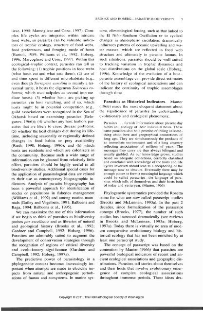 Comparative Parasitology 67(1) 2000 - Peru State College