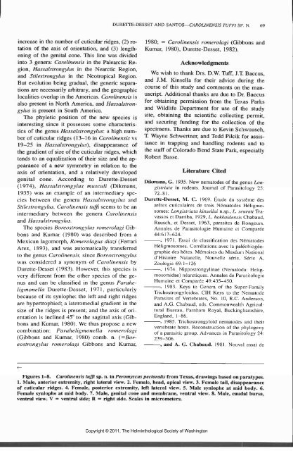 Comparative Parasitology 67(1) 2000 - Peru State College