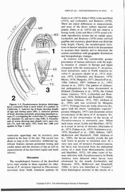 Comparative Parasitology 67(1) 2000 - Peru State College