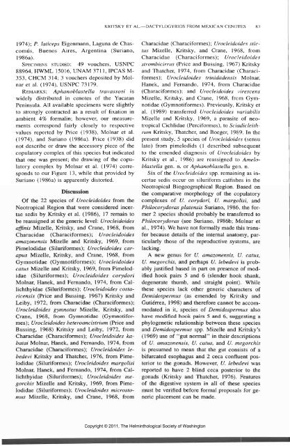 Comparative Parasitology 67(1) 2000 - Peru State College