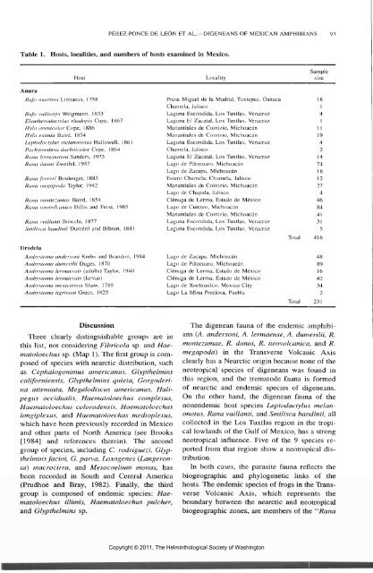 Comparative Parasitology 67(1) 2000 - Peru State College