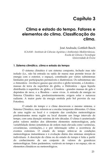 Livro Hidrologia_Clima.pdf - Universidade de Évora