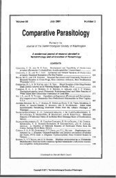 Comparative Parasitology 68(2) 2001 - Peru State College