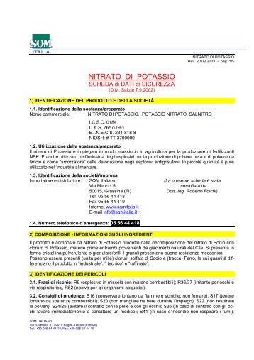 nitrato di potassio - Consorzio Agrario delle Province del Nord-Ovest