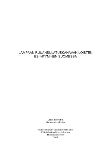 lampaan ruuansulatuskanavan loisten esiintyminen suomessa - Helda