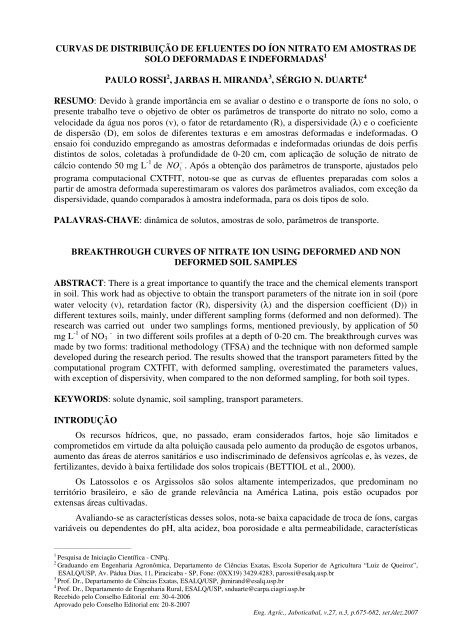 artigo - Departamento de Ciências Exatas - LCE/ESALQ/USP