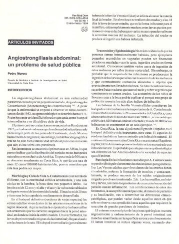 Angiostrongiliasis abdominal: un problema de salud pública