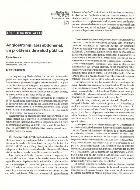 Angiostrongiliasis abdominal: un problema de salud pública