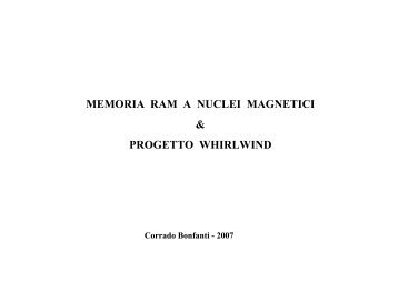 MEMORIA RAM A NUCLEI MAGNETICI & PROGETTO WHIRLWIND