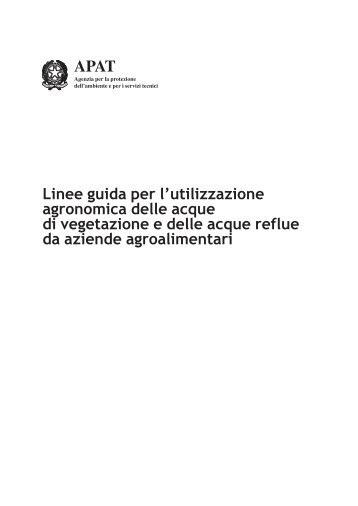 Linee guida per l'utilizzazione agronomica delle acque di ...