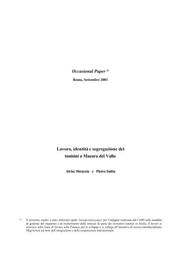 Lavoro, identità e segregazione dei tunisini a Mazara del ... - CeSPI