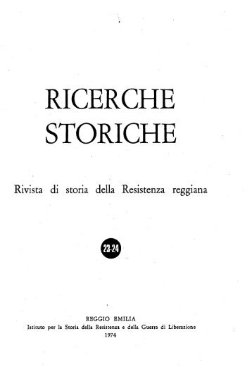 RICERCHE STORICHE - Istoreco