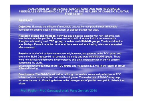 PIEDE DIABETICO - Riparazione Tessutale