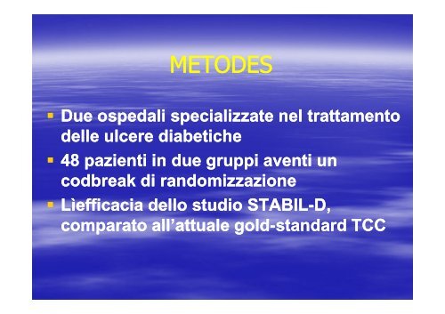 PIEDE DIABETICO - Riparazione Tessutale