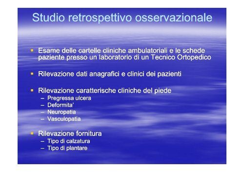 PIEDE DIABETICO - Riparazione Tessutale