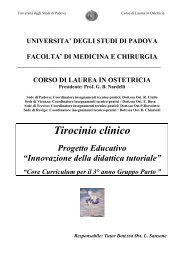 Tirocinio clinico - Dipartimento di Scienze Ginecologiche e della ...