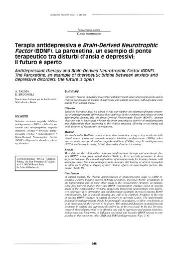 Terapia antidepressiva e Brain-Derived Neurotrophic Factor (BDNF ...
