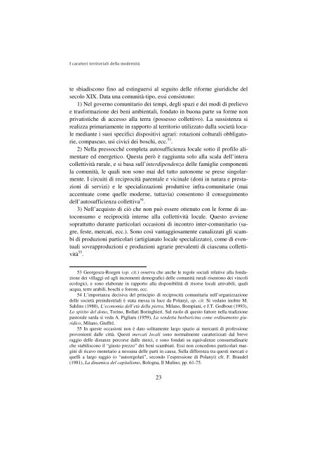 I caratteri territoriali della modernità - Facoltà di Lettere e Filosofia