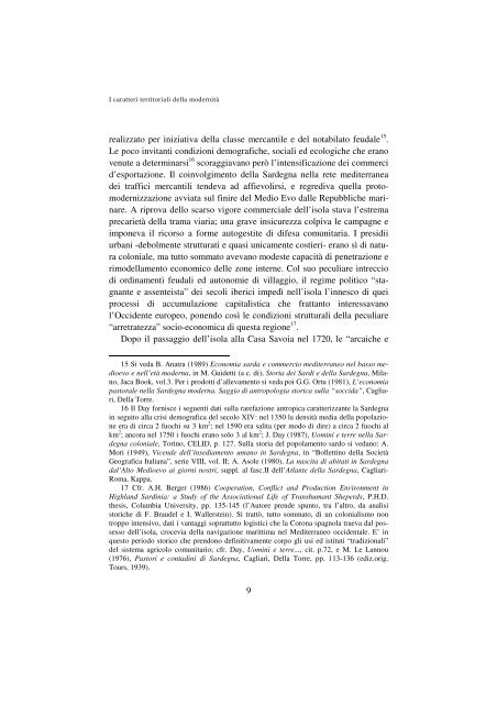 I caratteri territoriali della modernità - Facoltà di Lettere e Filosofia