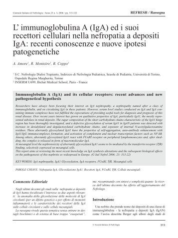 L' immunoglobulina A (IgA) - Società Italiana di Nefrologia