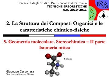 Isomeria ottica - Università degli Studi di Bari