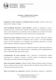 MOTORI A COMBUSTIONE INTERNA Programma del Corso [9 CFU ...