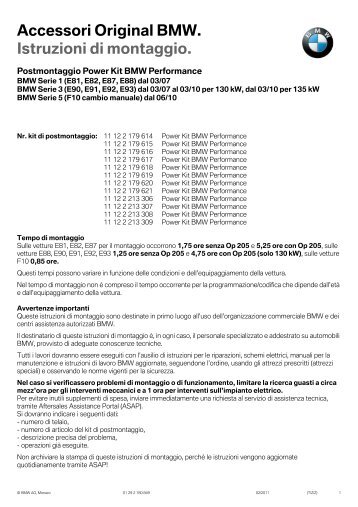 Postmontaggio Power Kit BMW Performance