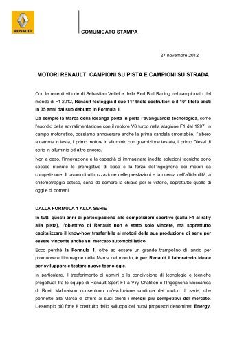 Scarica il comunicato stampa - Renault