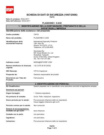 MSDS: PLASDONE S-630