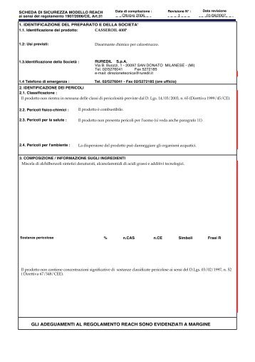 Casseroil 400 P Scheda di sicurezza it - Ruredil