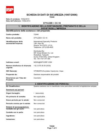 MSDS: STYLEZE CC-10