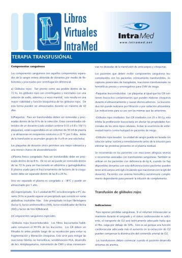 TERAPIA TRANSFUSIÓNAL - IntraMed