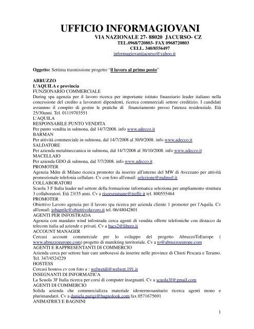7 lavoro 03 07 2008.pdf - Comune di Civitavecchia