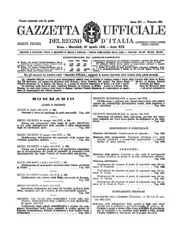 Regio Decreto - 18 maggio 1890 - n. 847 - GU 201-1941