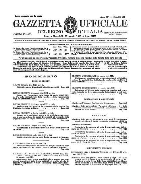 Regio Decreto - 18 maggio 1890 - n. 847 - GU 201-1941