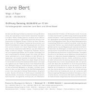 Lore Bert - Samuelis Baumgarte Galerie