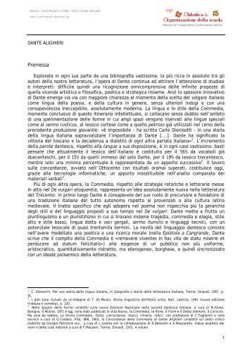 Dante Alighieri - Didattica & Organizzazione della scuola - Altervista