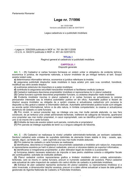 Legea 7/1996 - Primaria Jucu