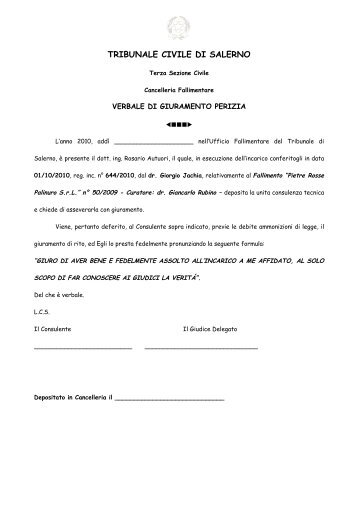 Consulenza tecnica d'ufficio - Aste Giudiziarie Salerno
